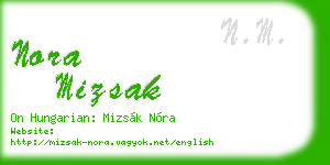 nora mizsak business card