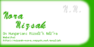 nora mizsak business card